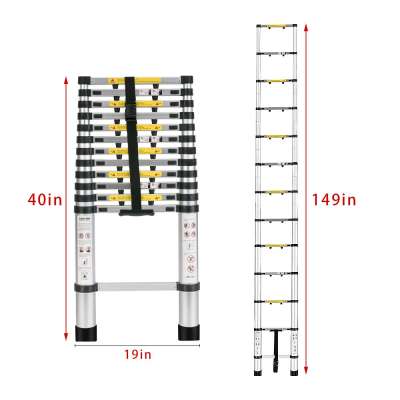 3.8m aluminum telescopic folding step ladder with EN131