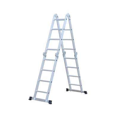 aluminum ladder with platform and workshelf