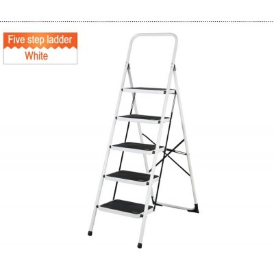 The iron ladder can be folded to move the five-step family ladder easily