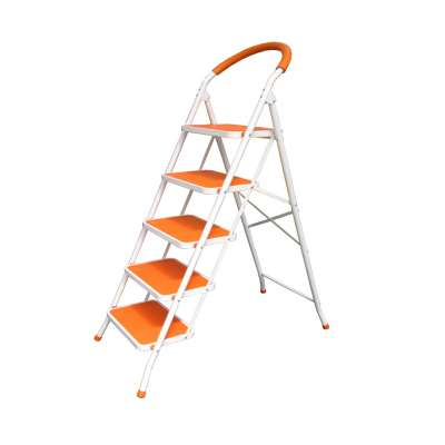 Steel Foldable adjustable Household folding library 5 step ladder