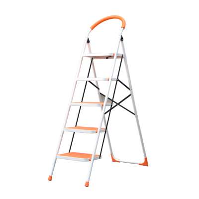 foldable easy storage iron household 5 steps ladder/escalera for sale