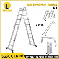 Folding aluminum hinge ladder with 4X4 multifunction ladder for attic