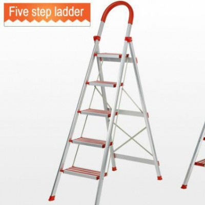 Household aluminum alloy hermitage ladder folding anti-skid color step five steps stairs